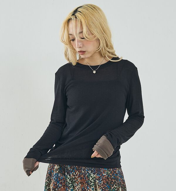 NOMINE「ダブルスリーブ シアー ロンT」|Tシャツ・カットソー|