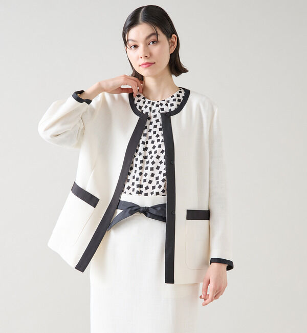 TIARA「バイカラージャケット（セットアップ可）」|ノーカラージャケット|