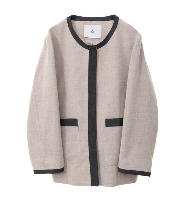 TIARA「バイカラージャケット（セットアップ可）」|ノーカラージャケット|キナリ