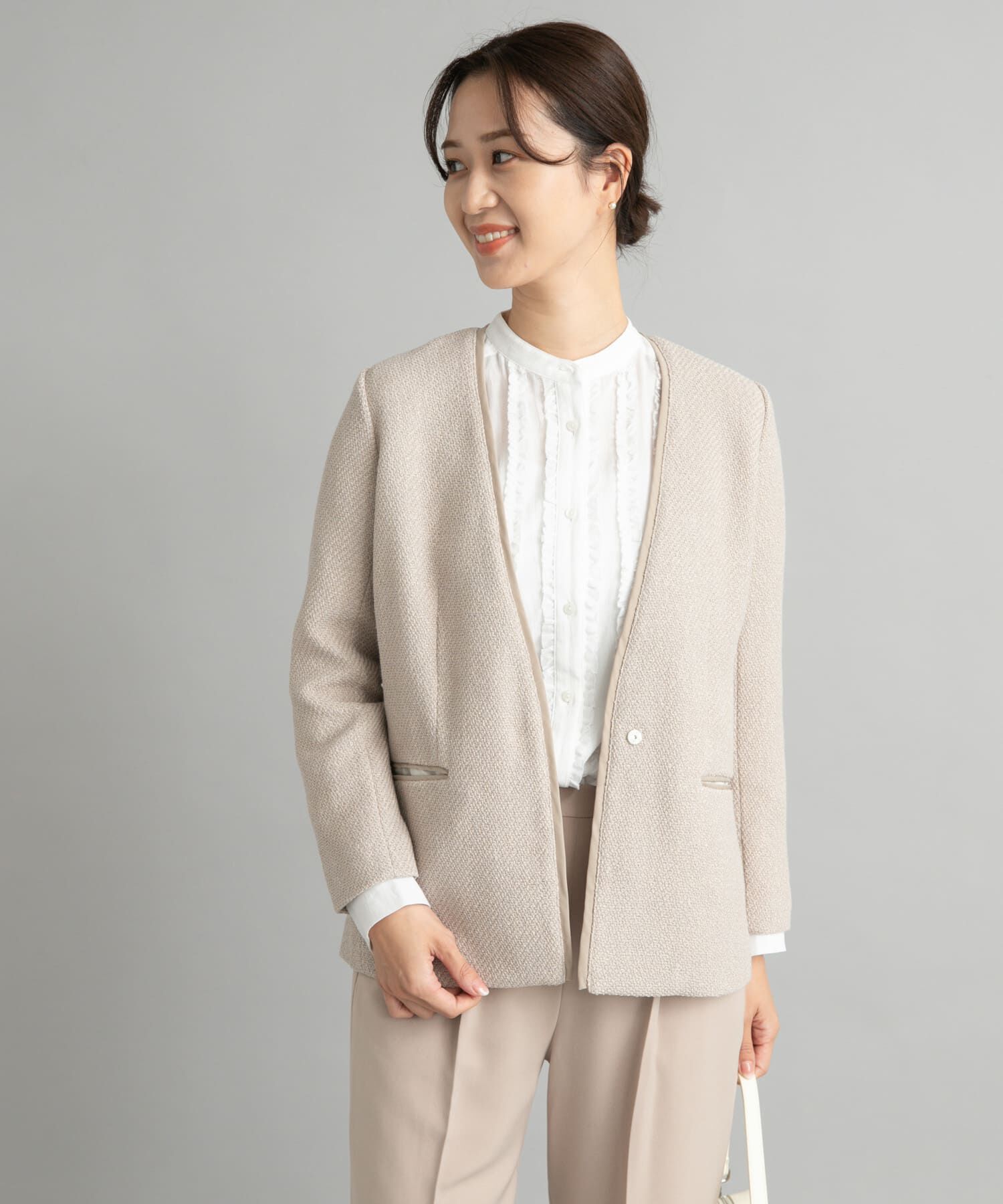 URBAN RESEARCH DOORS「ツィードVネックロングジャケット」|その他|