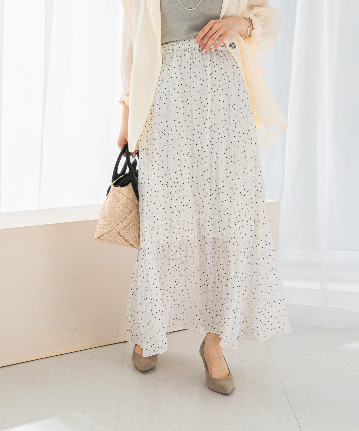 URBAN RESEARCH ROSSO「ドットプリーツイージースカート」|スカート|