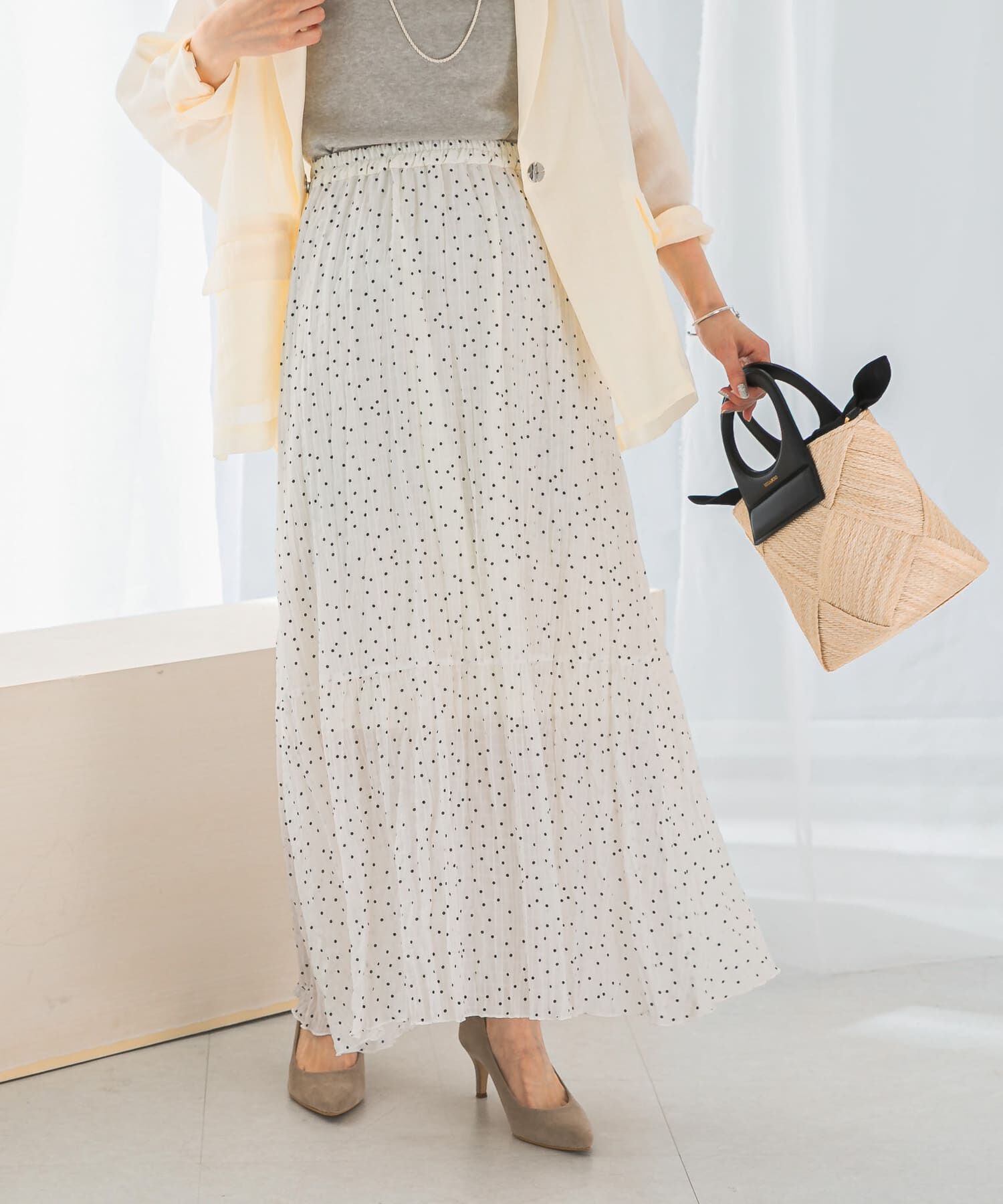 URBAN RESEARCH ROSSO「ドットプリーツイージースカート」|スカート|