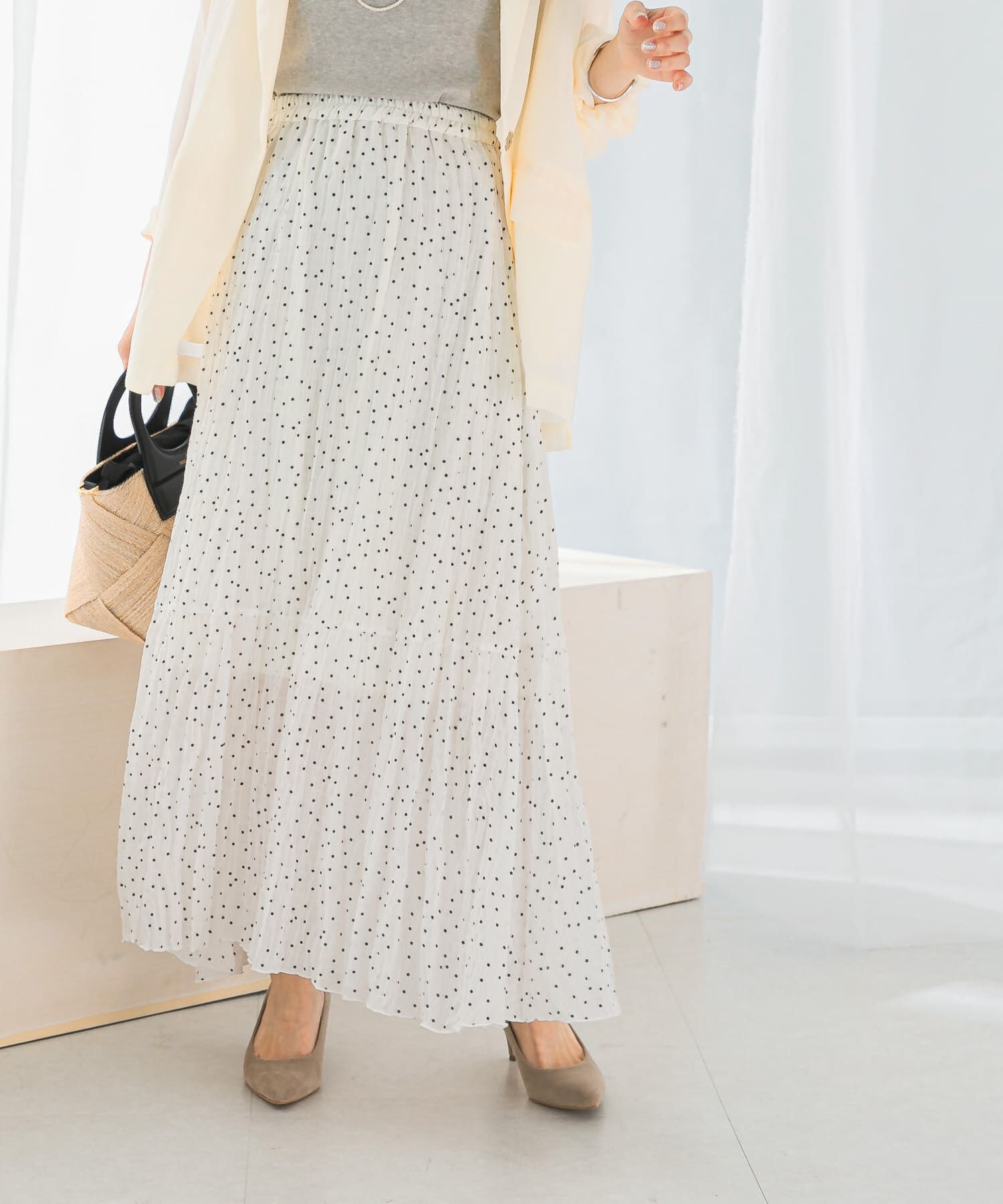 URBAN RESEARCH ROSSO「ドットプリーツイージースカート」|スカート|