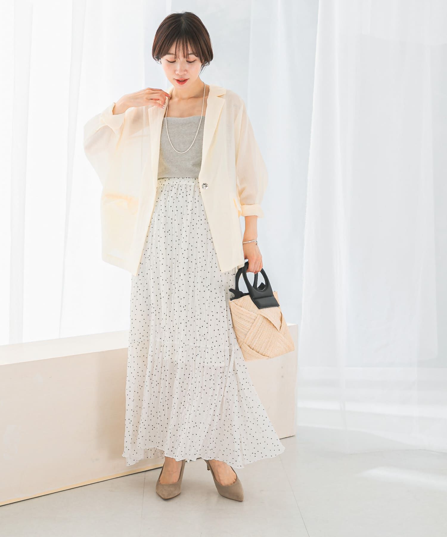 URBAN RESEARCH ROSSO「ドットプリーツイージースカート」|スカート|