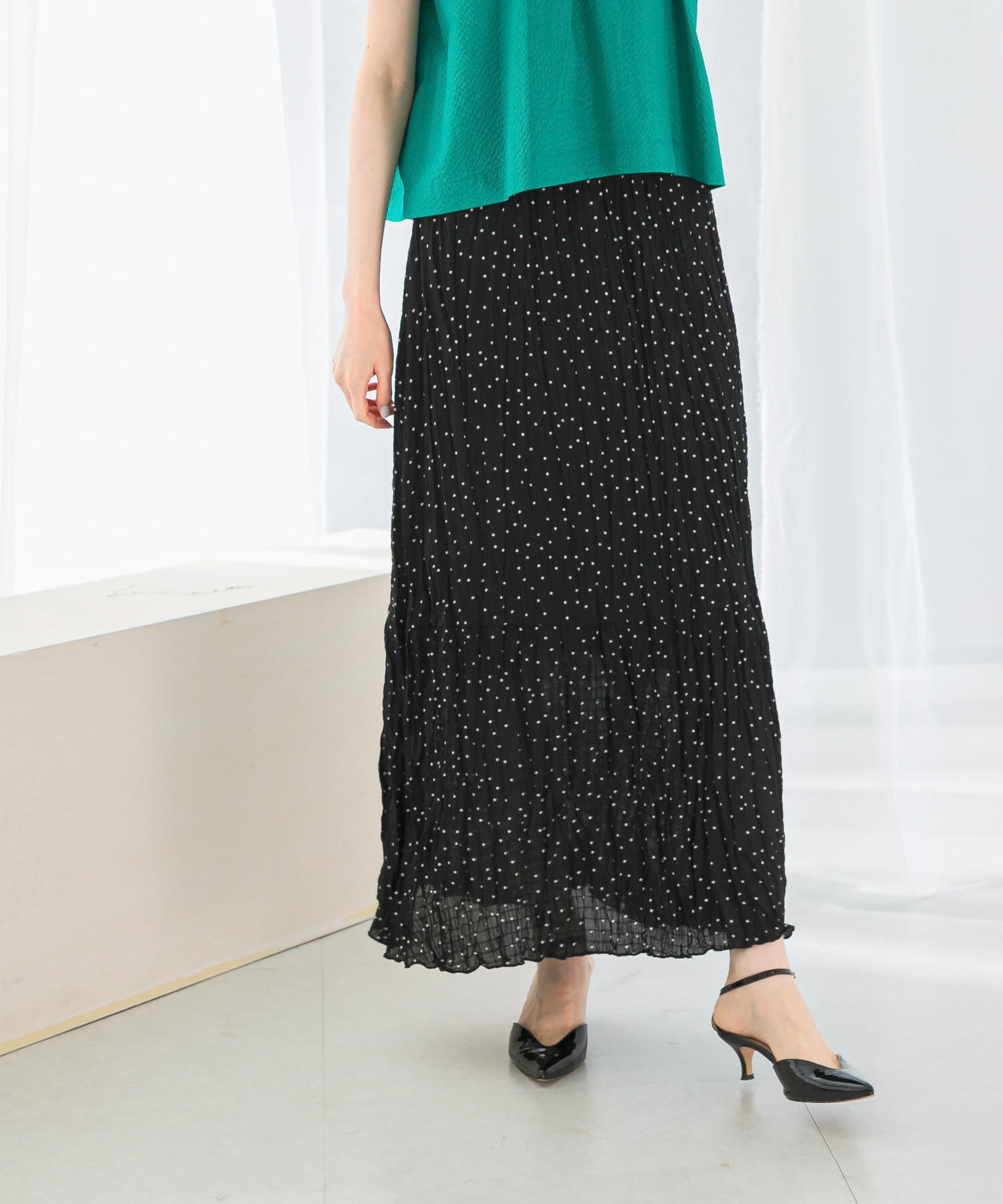 URBAN RESEARCH ROSSO「ドットプリーツイージースカート」|スカート|