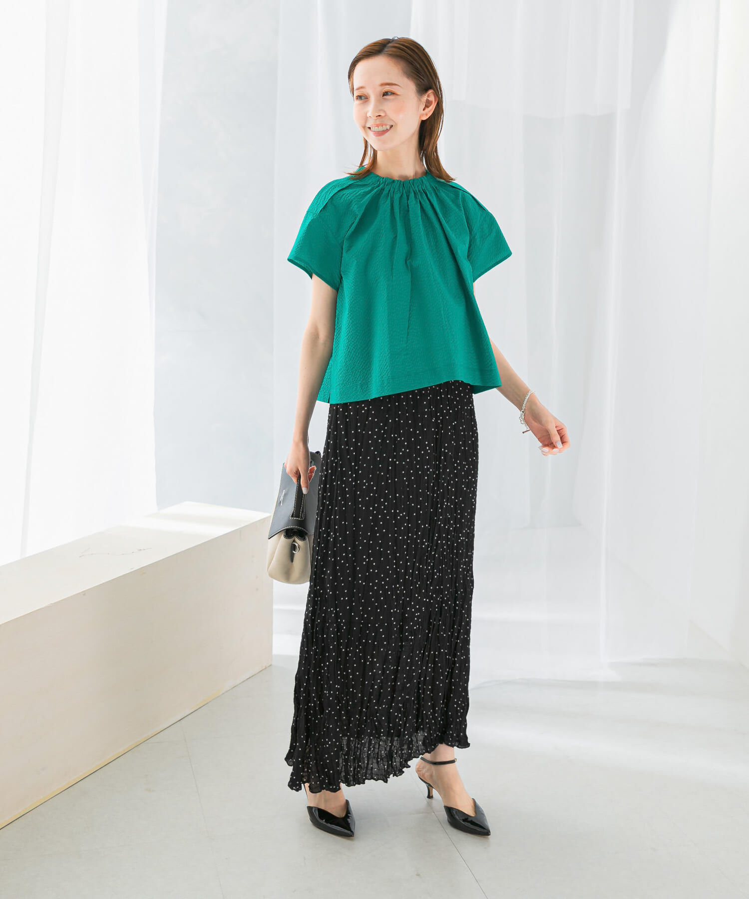 URBAN RESEARCH ROSSO「ドットプリーツイージースカート」|スカート|