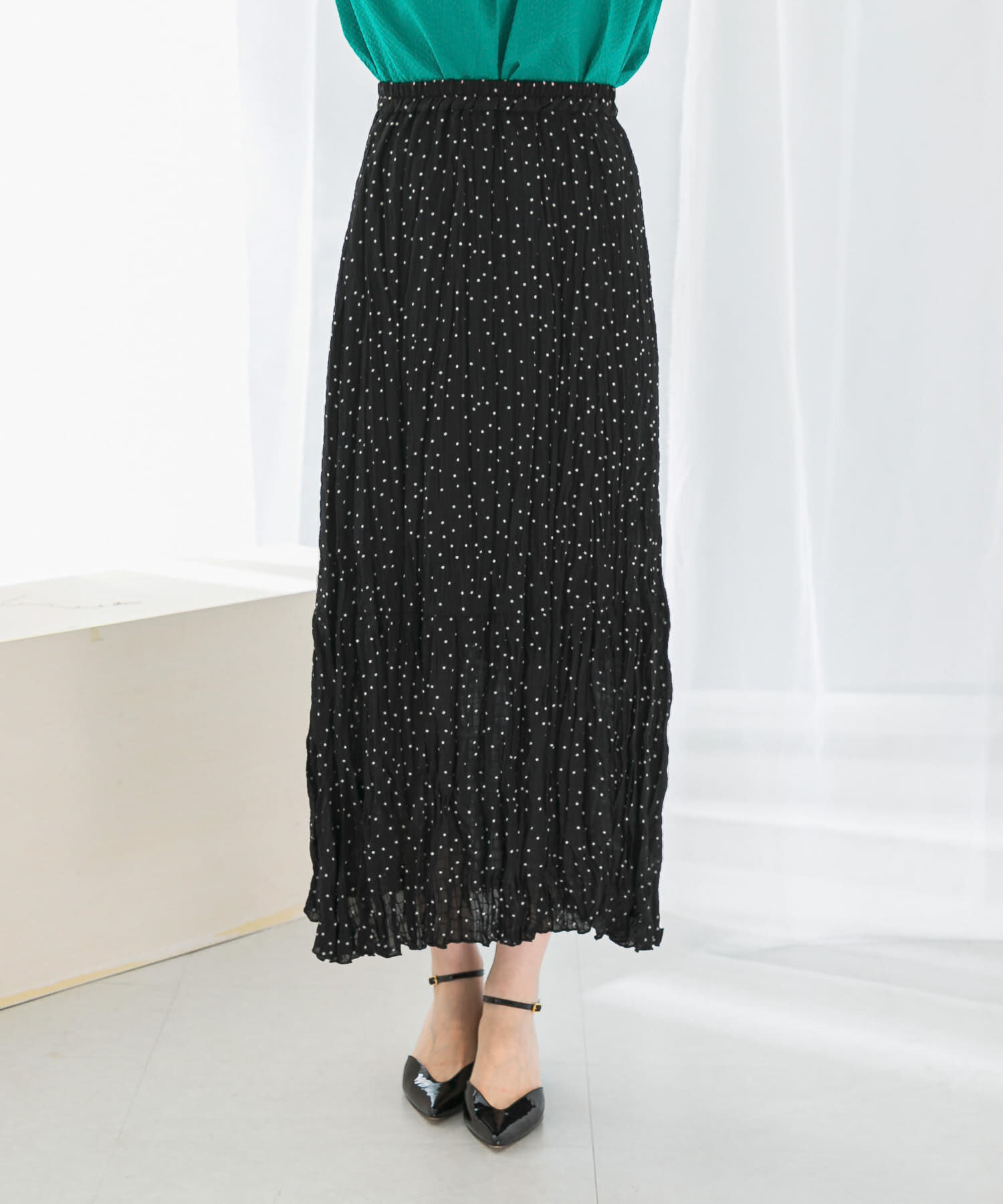 URBAN RESEARCH ROSSO「ドットプリーツイージースカート」|スカート|