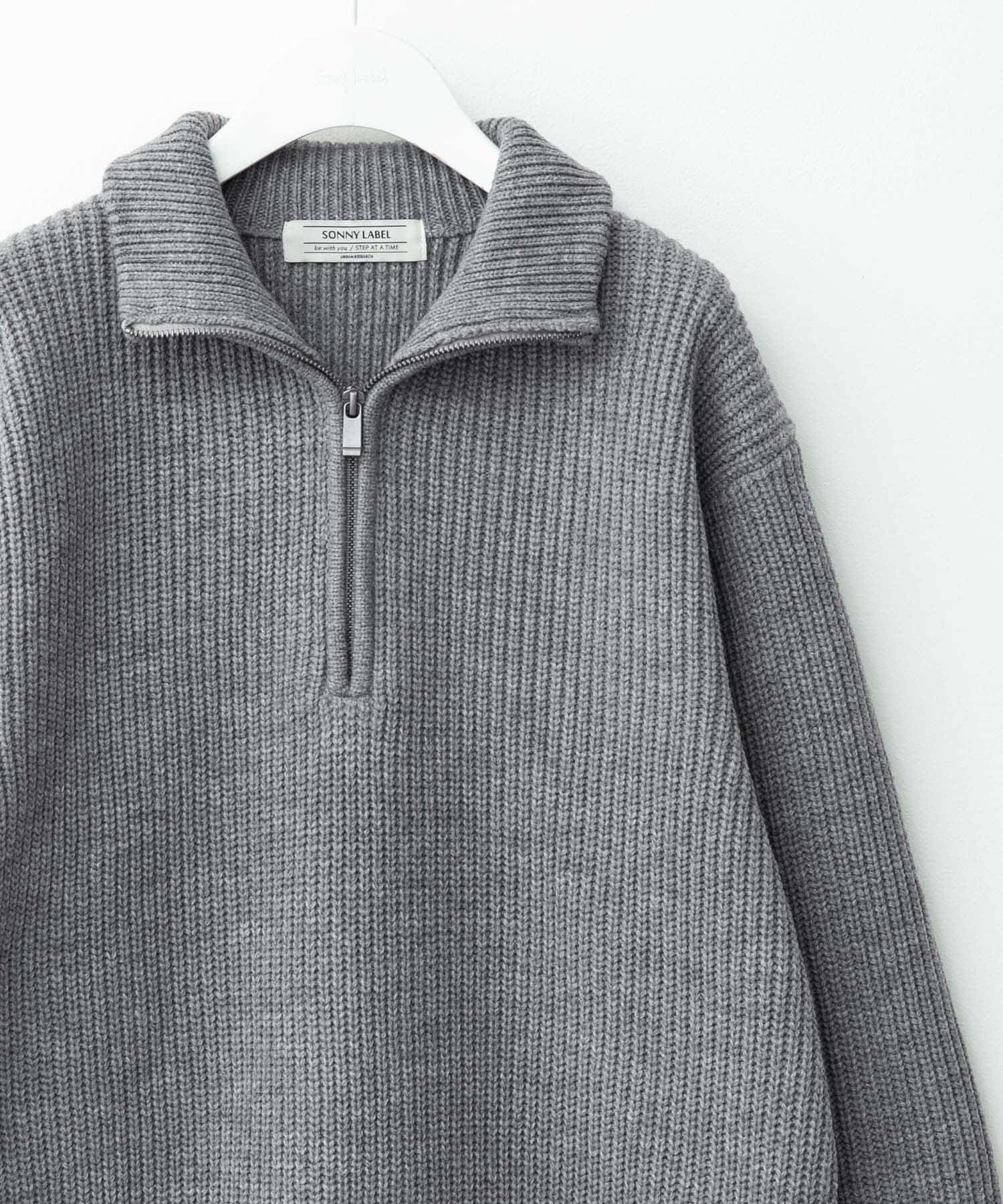 Sonny Label 「マルチサイズハーフジップニットプルオーバー」|ニット・セーター|グレー