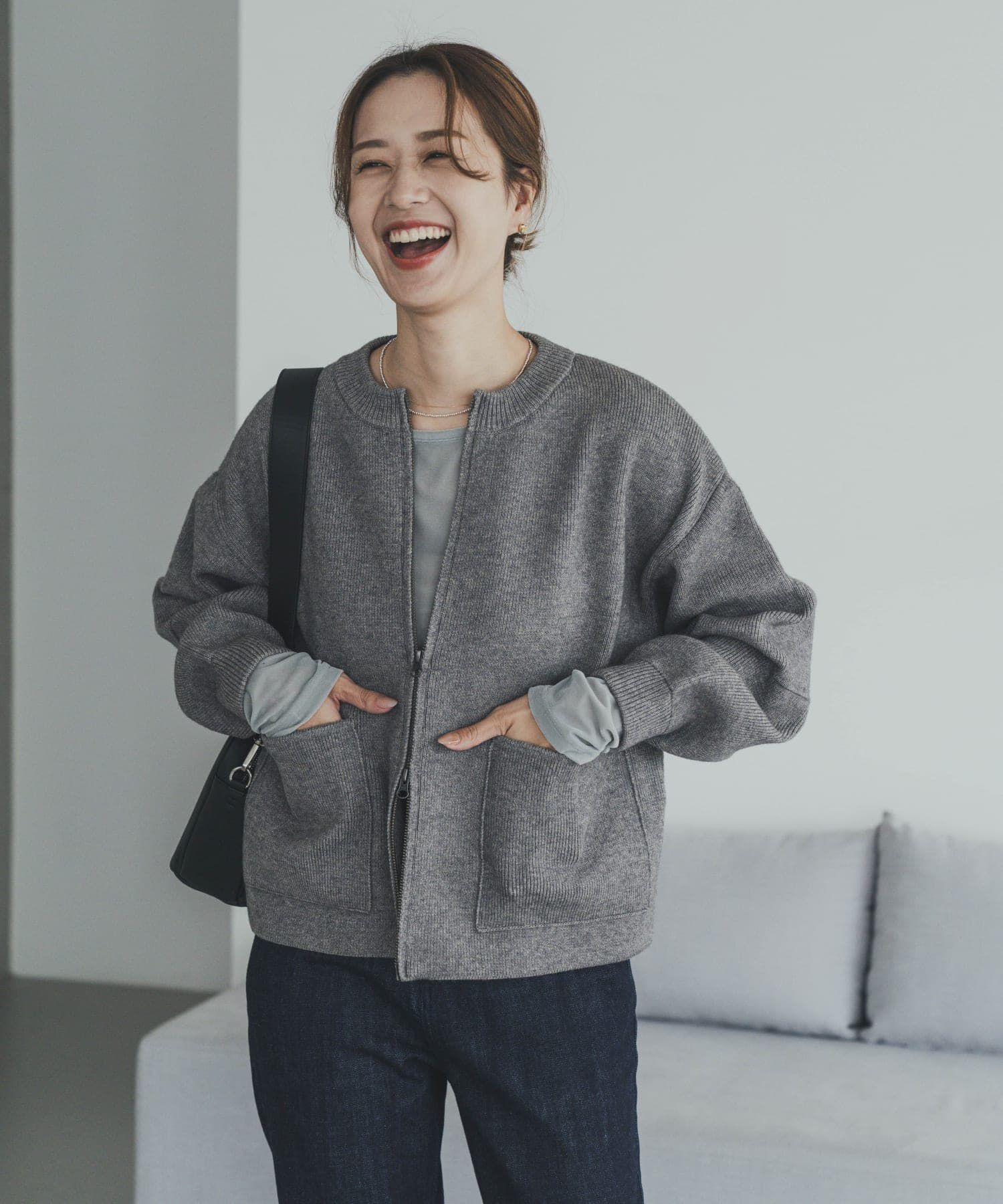 URBAN RESEARCH DOORS「ニットZIPブルゾン」|ニット・セーター|