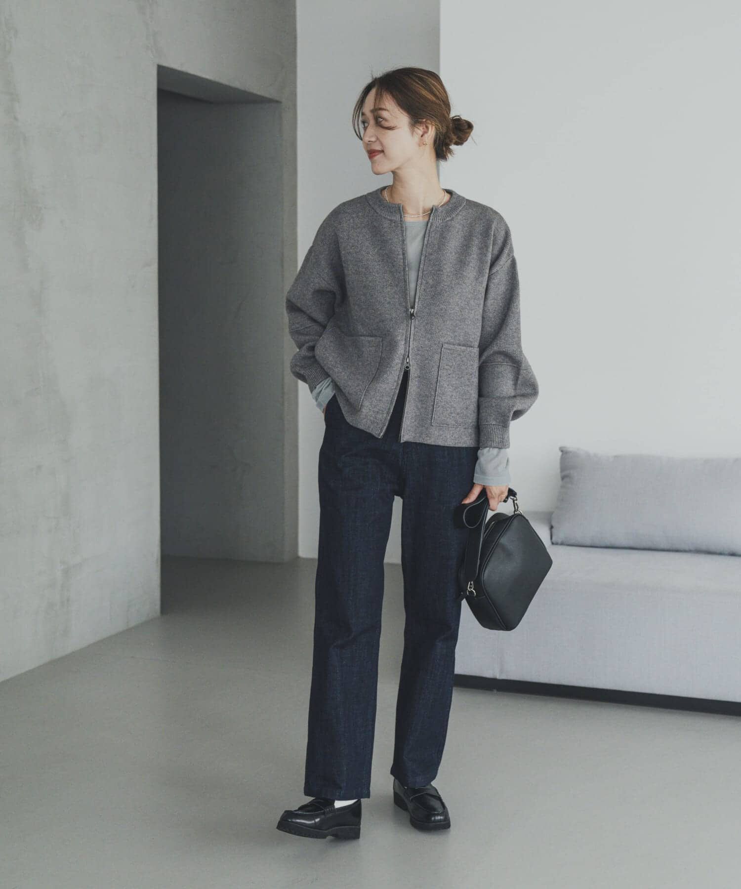 URBAN RESEARCH DOORS「ニットZIPブルゾン」|ニット・セーター|