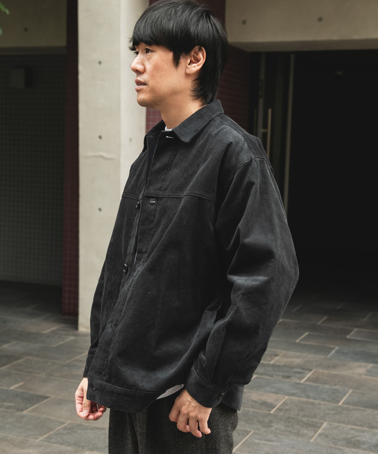 URBAN RESEARCH DOORS「コーデュロイ トラッカージャケット」|ノーカラーコート|