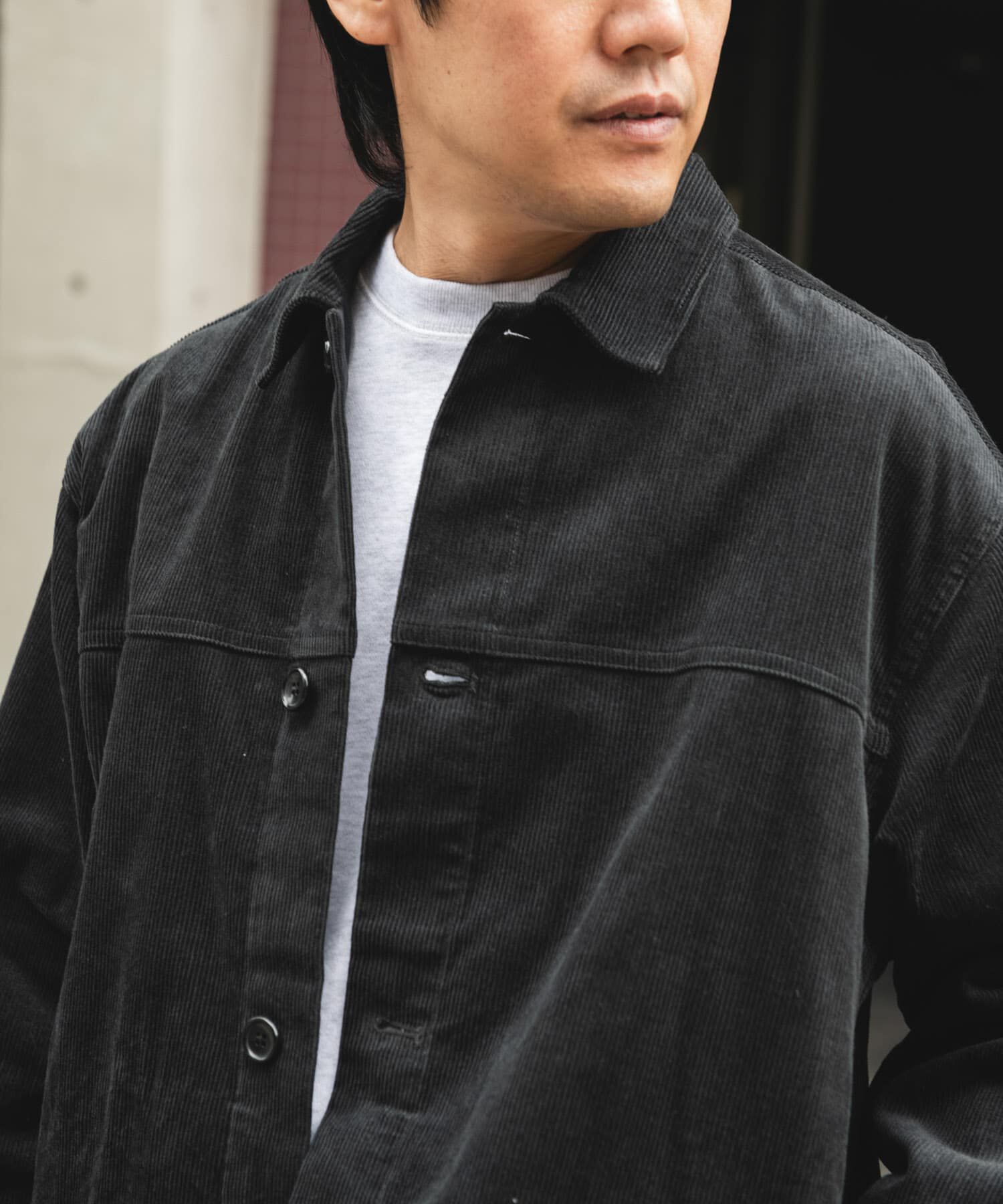 URBAN RESEARCH DOORS「コーデュロイ トラッカージャケット」|ノーカラーコート|