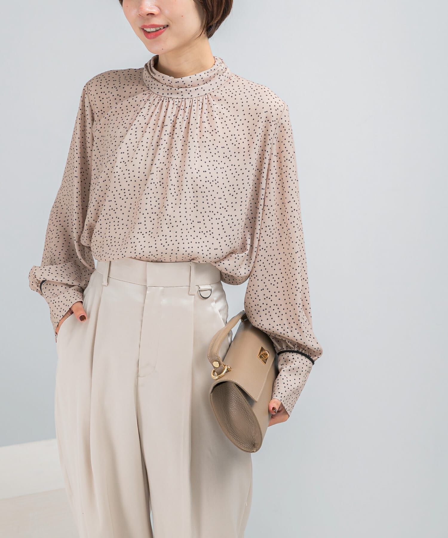 URBAN RESEARCH ROSSO「ギャザーハイネックブラウス」|シャツ・ブラウス|