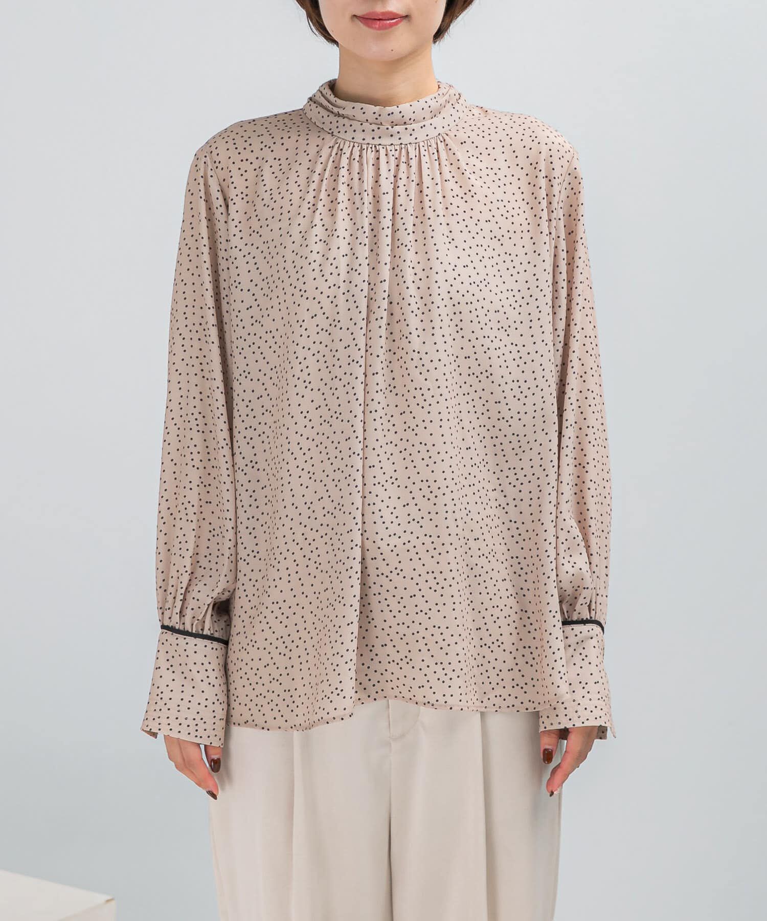 URBAN RESEARCH ROSSO「ギャザーハイネックブラウス」|シャツ・ブラウス|