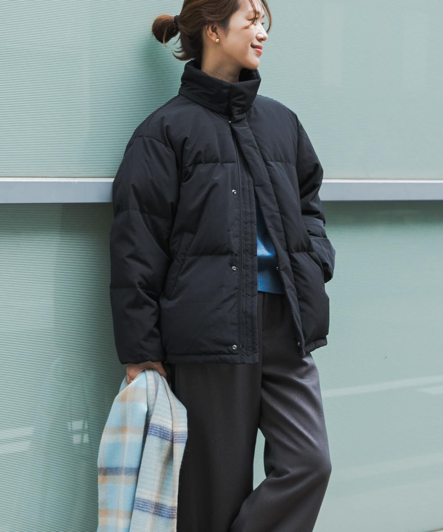 URBAN RESEARCH DOORS「ミドルダウンジャケット」|ダウン|ブラック