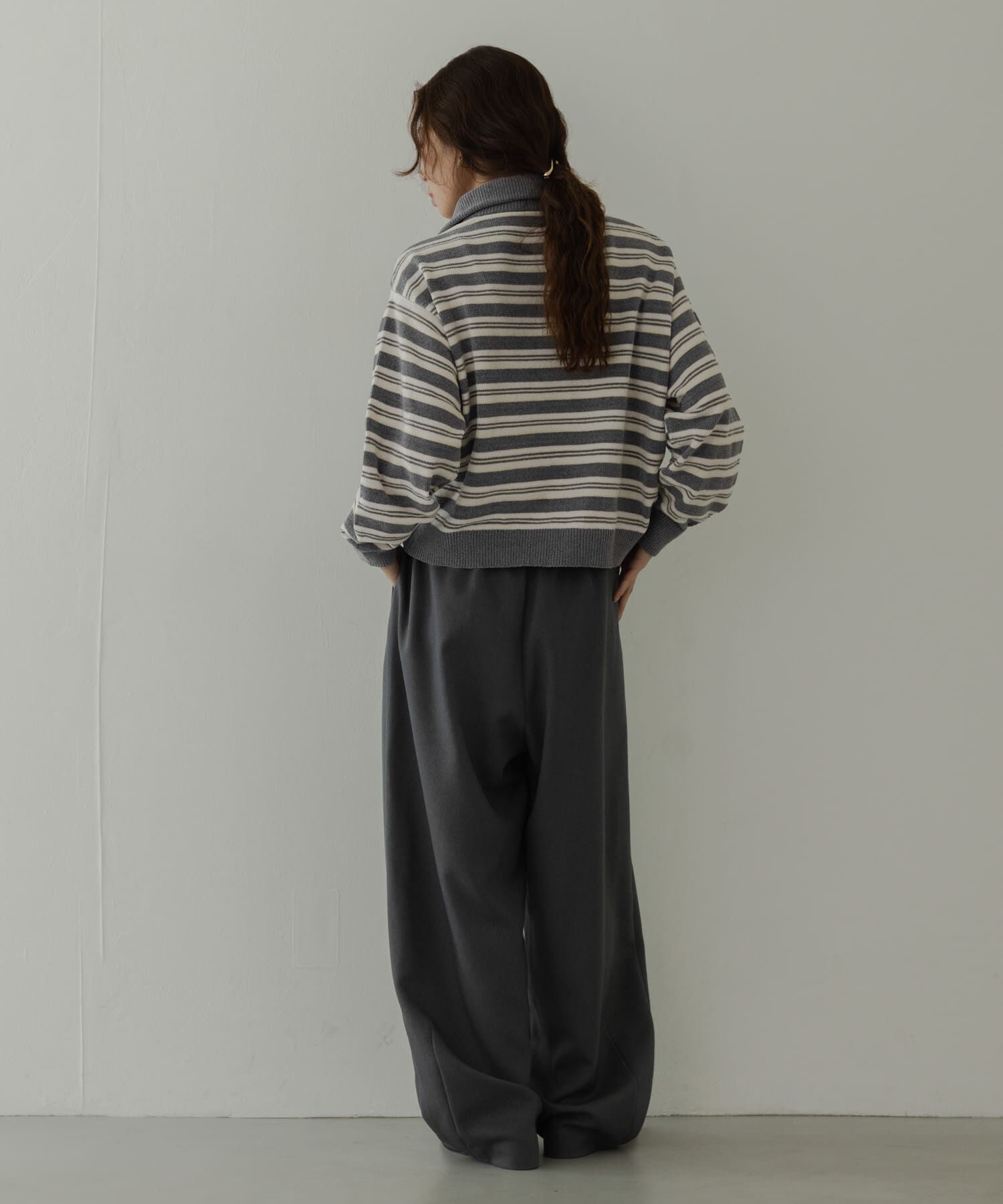 Sonny Label 「モールヤーンマルチボーダーハーフジッププルオーバー」|ニット・セーター|