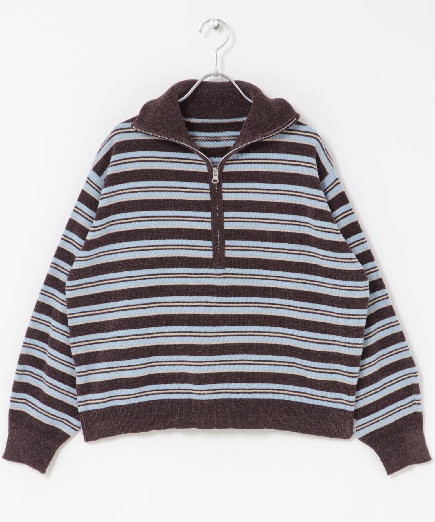 Sonny Label 「モールヤーンマルチボーダーハーフジッププルオーバー」|ニット・セーター|