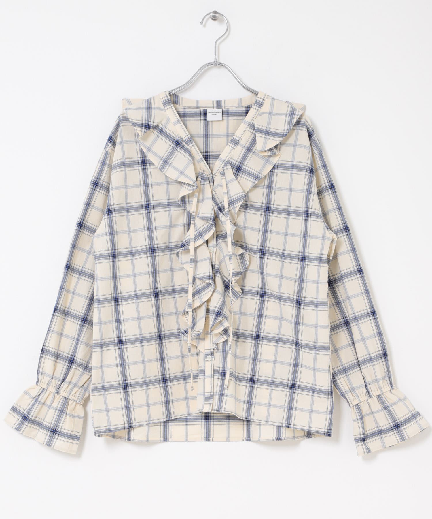 URBAN RESEARCH DOORS「チェックフリルブラウス」|シャツ・ブラウス|