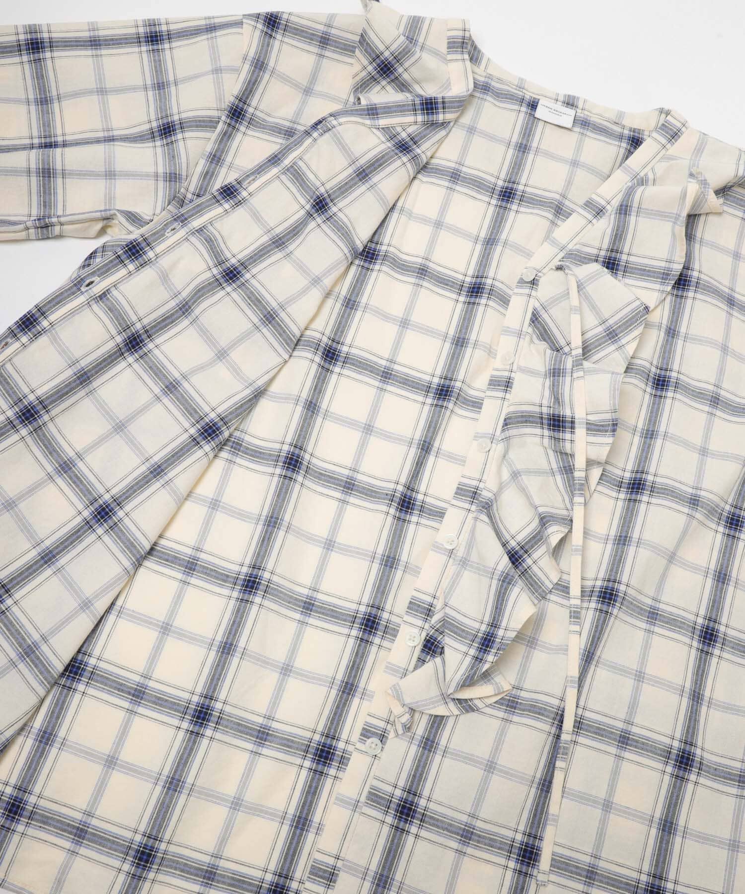 URBAN RESEARCH DOORS「チェックフリルブラウス」|シャツ・ブラウス|