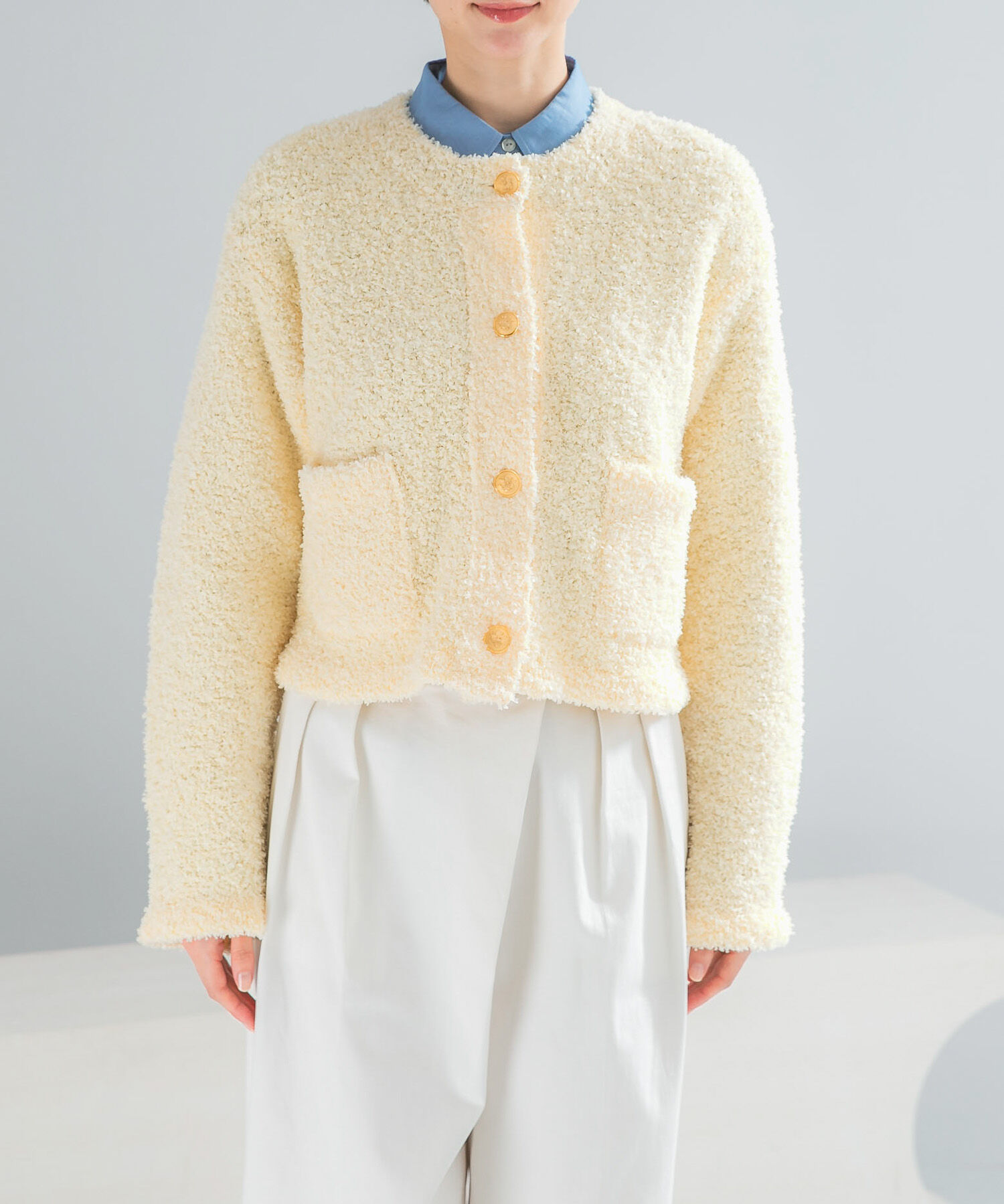 URBAN RESEARCH ROSSO「ニットツイードショートカーディガン」|カーディガン|