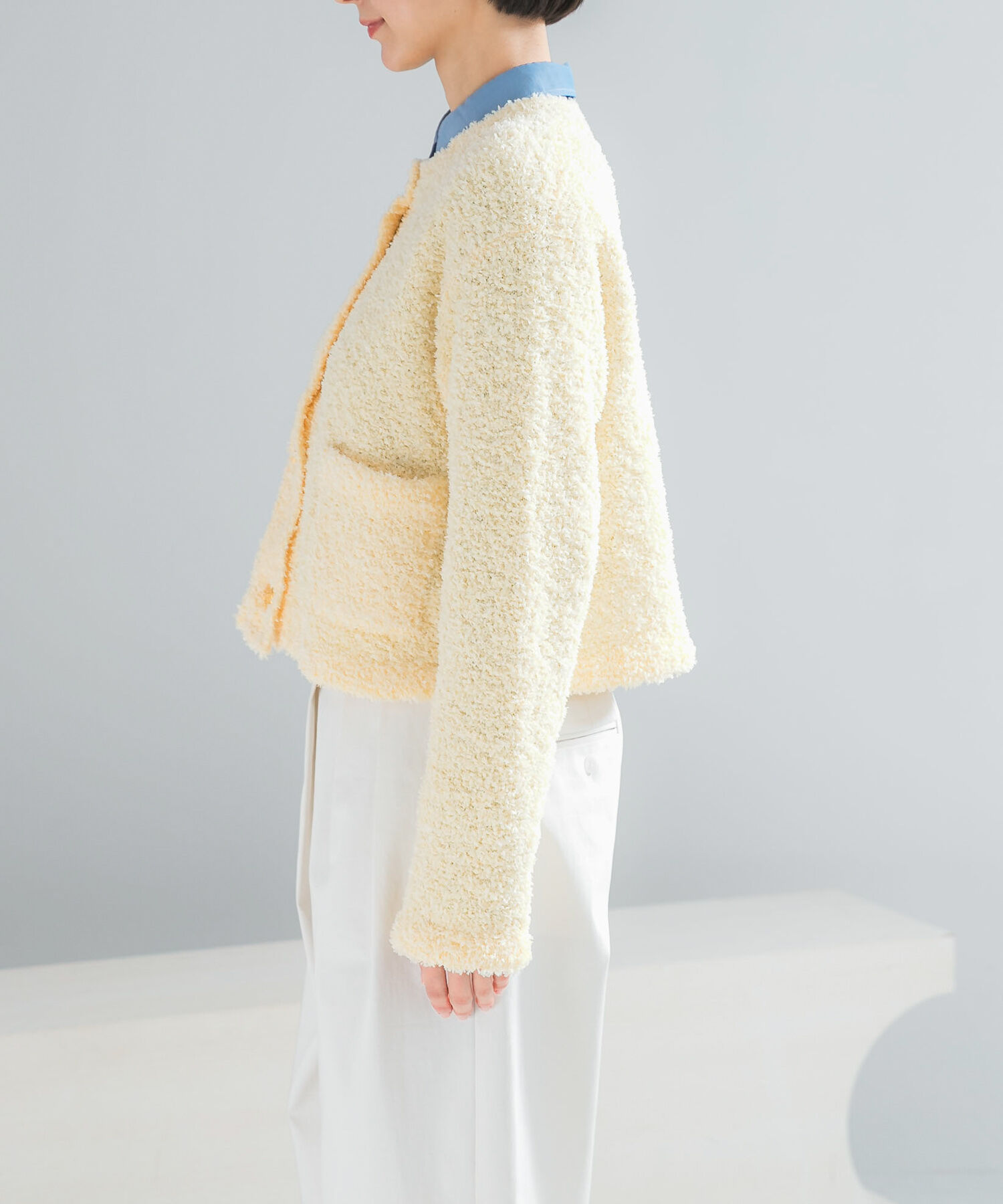 URBAN RESEARCH ROSSO「ニットツイードショートカーディガン」|カーディガン|