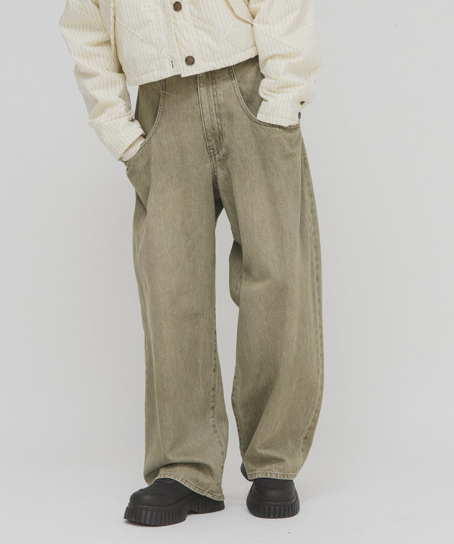  「『一部WEB限定カラー』『3サイズ展開』BIGポケットデザインデニム」|デニム|カーキ