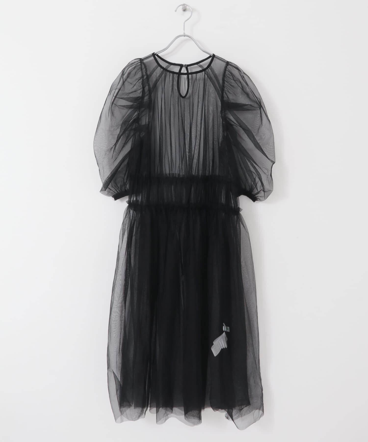  「パワースリーブチュールワンピース」|ワンピース|