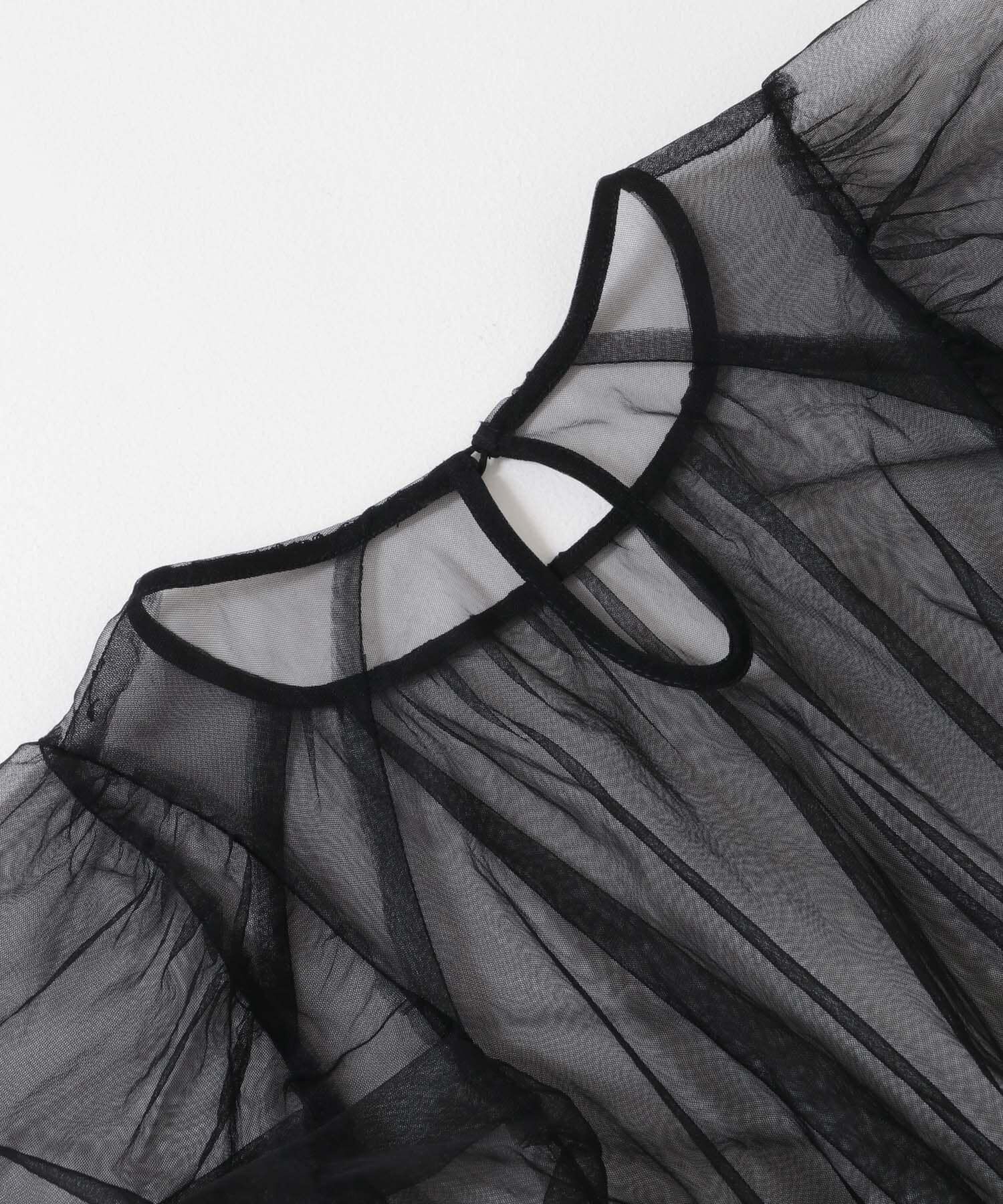  「パワースリーブチュールワンピース」|ワンピース|