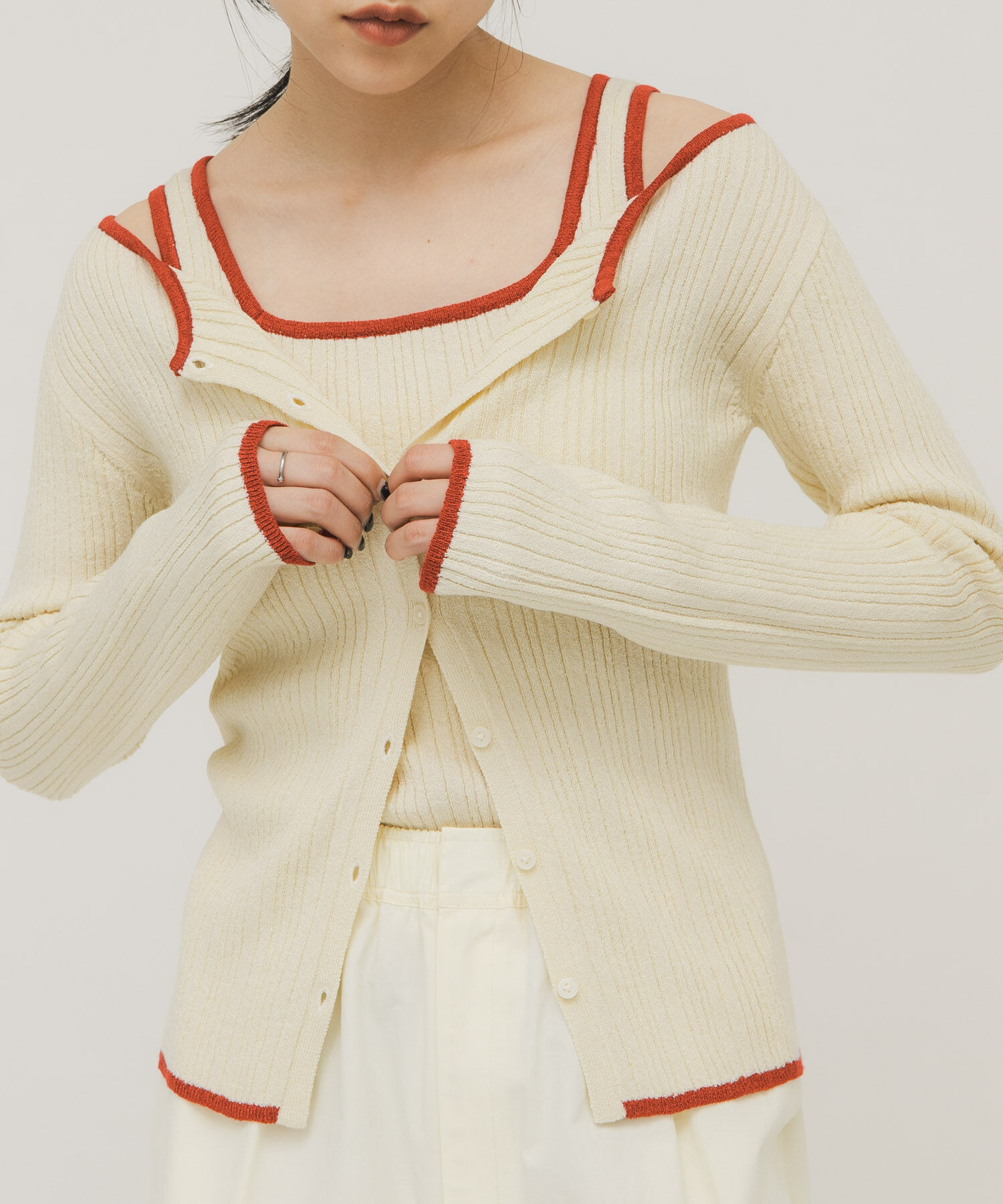  「2WAYタンクトップSETカーディガン」|ニット・セーター|