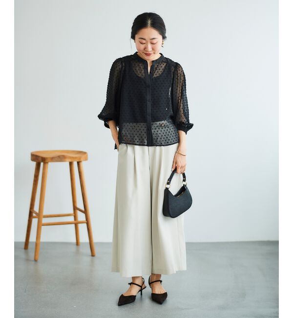 le.coeur blanc「リネンライクワイドクロップドパンツ」|その他|