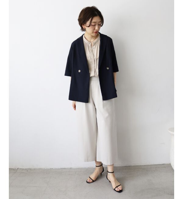 le.coeur blanc「リネンライクワイドクロップドパンツ」|その他|