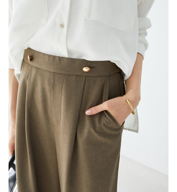 le.coeur blanc「リネンライクワイドクロップドパンツ」|その他|