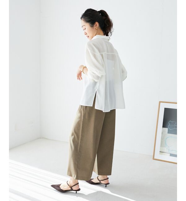 le.coeur blanc「リネンライクワイドクロップドパンツ」|その他|