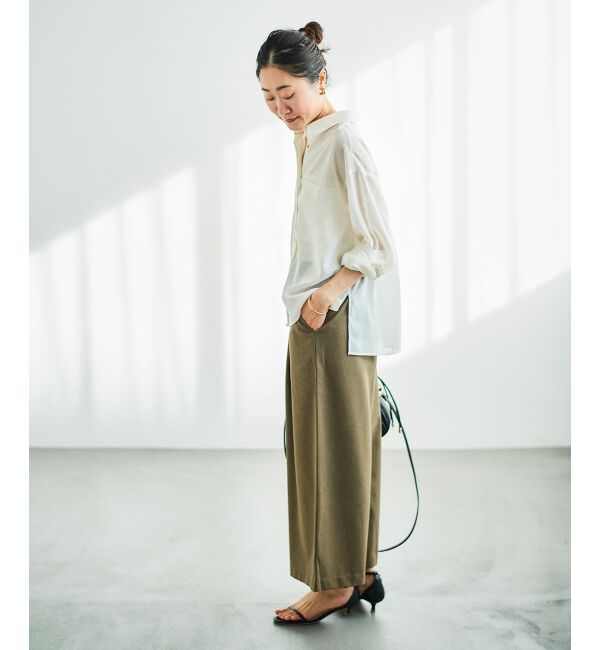 le.coeur blanc「リネンライクワイドクロップドパンツ」|その他|