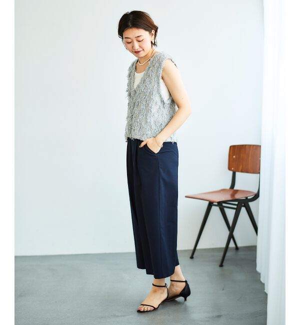 le.coeur blanc「リネンライクワイドクロップドパンツ」|その他|