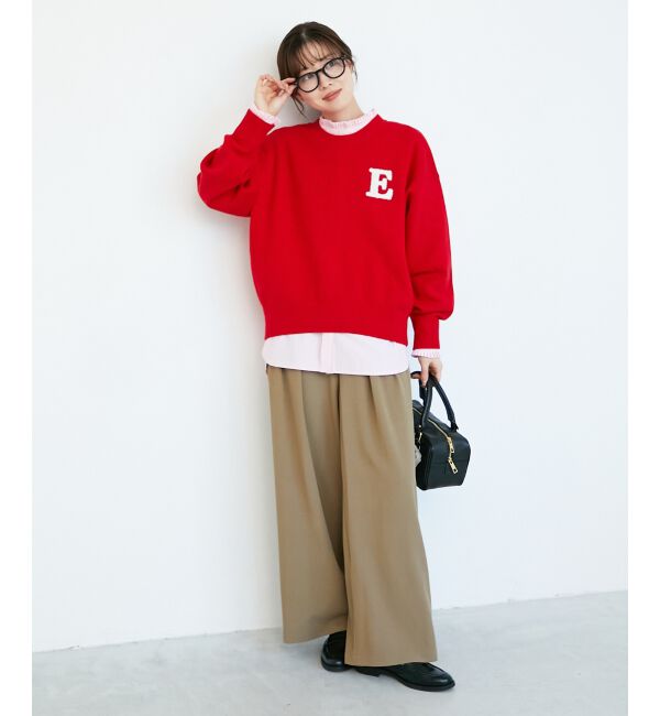  「《手洗い可能》サガラ刺繍クループルオーバー」|ニット・セーター|