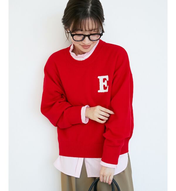  「《手洗い可能》サガラ刺繍クループルオーバー」|ニット・セーター|