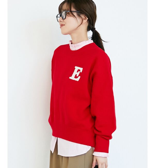  「《手洗い可能》サガラ刺繍クループルオーバー」|ニット・セーター|