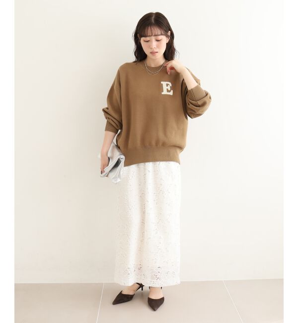  「《手洗い可能》サガラ刺繍クループルオーバー」|ニット・セーター|