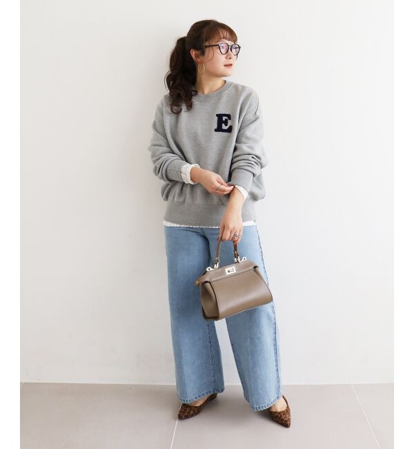  「《手洗い可能》サガラ刺繍クループルオーバー」|ニット・セーター|