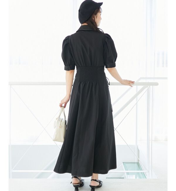  「サイドレースアップシャツワンピース」|ワンピース|