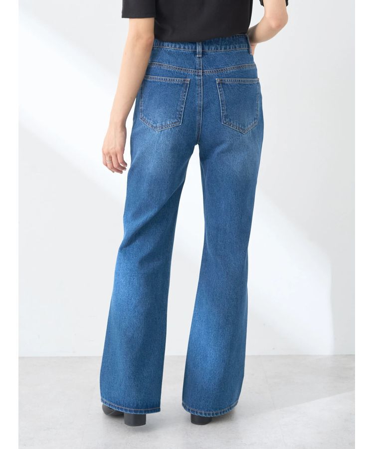 earth music&ecology「ラインストーンフレアーデニムPT」|デニム|