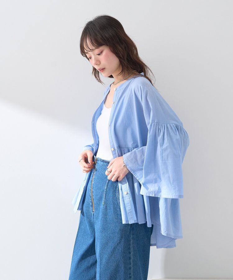 earth music&ecology「コットンボイルギャザーシャツ」|シャツ・ブラウス|