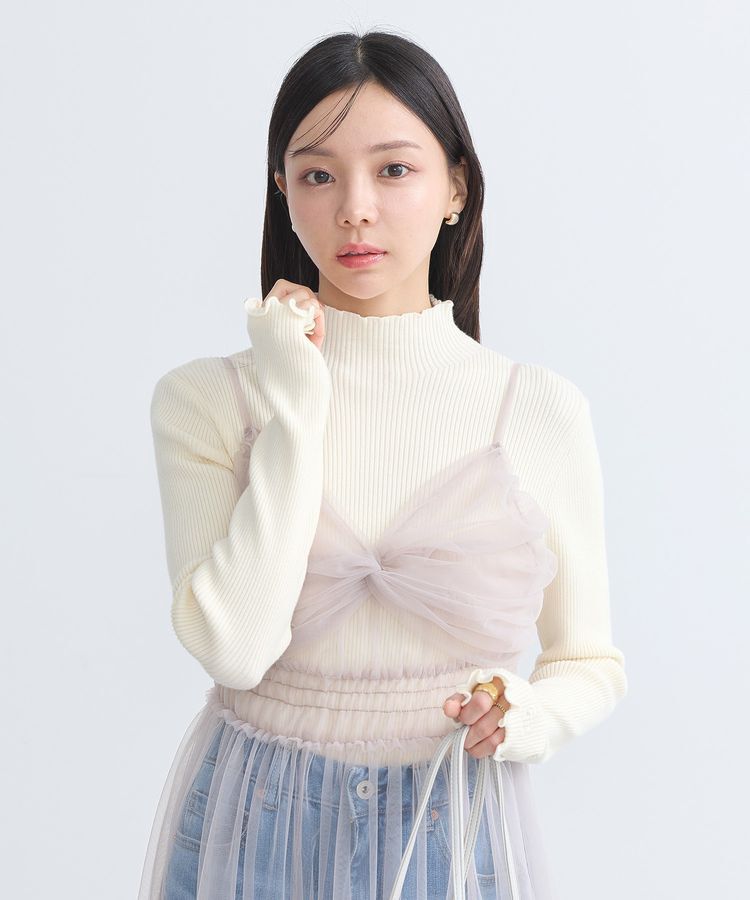 earth music&ecology「袖口刺繍リブニットプルオーバー」|ニット・セーター|