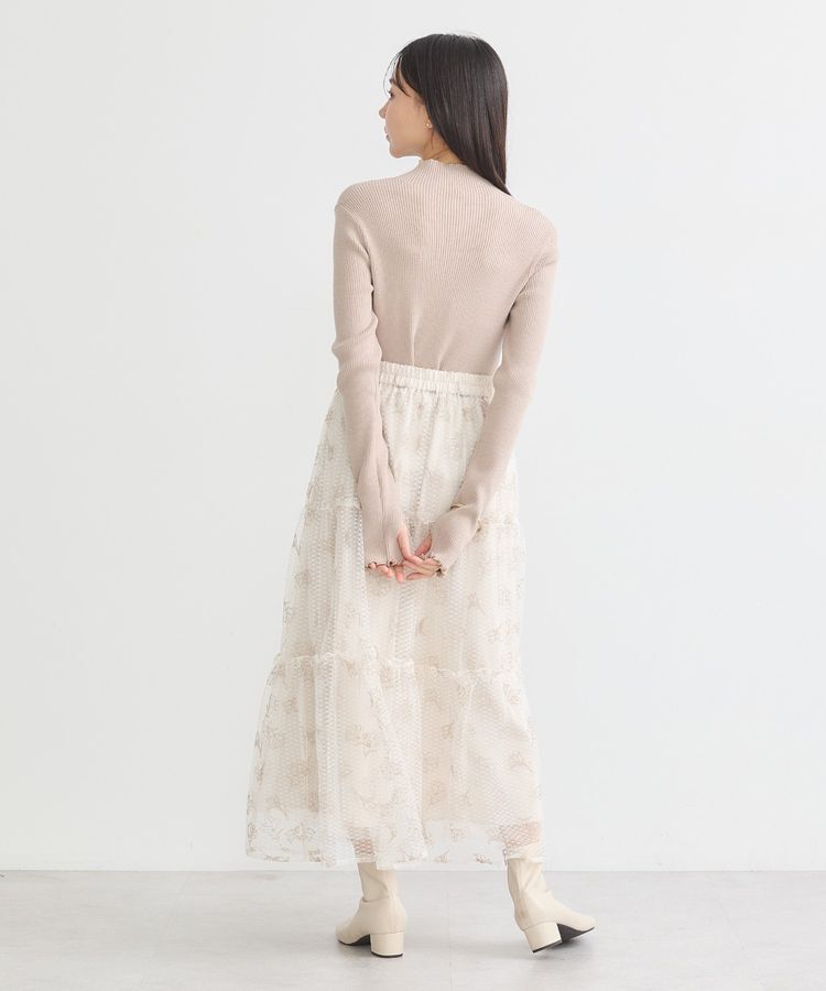 earth music&ecology「袖口刺繍リブニットプルオーバー」|ニット・セーター|