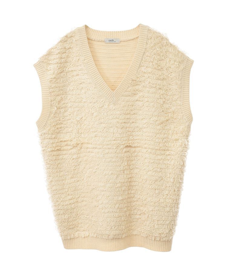 earth music&ecology「ループ編みベスト」|ベスト・ジレ|