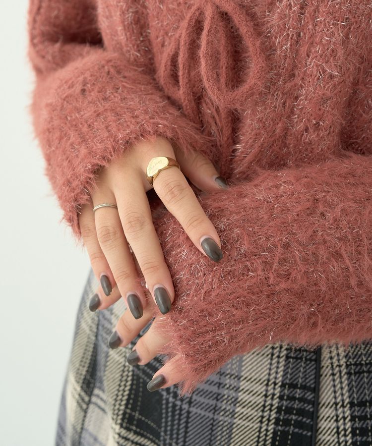 earth music&ecology「フェザーラメフロントリボンニットカーディガン」|カーディガン|