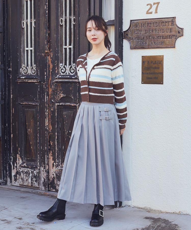 earth music&ecology「サイドバックルプリーツスカート」|スカート|