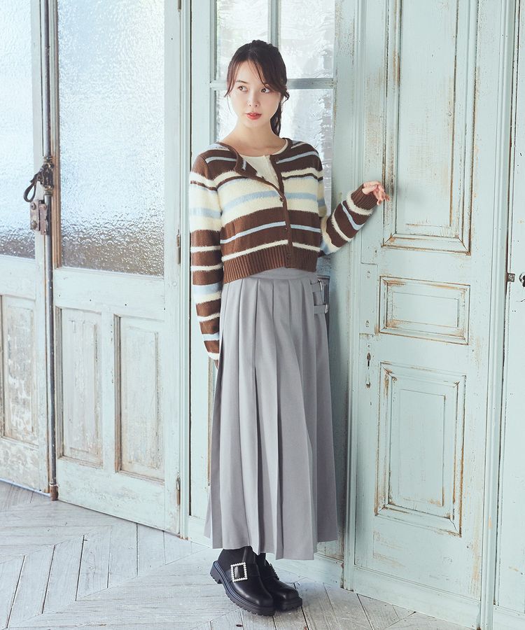 earth music&ecology「サイドバックルプリーツスカート」|スカート|