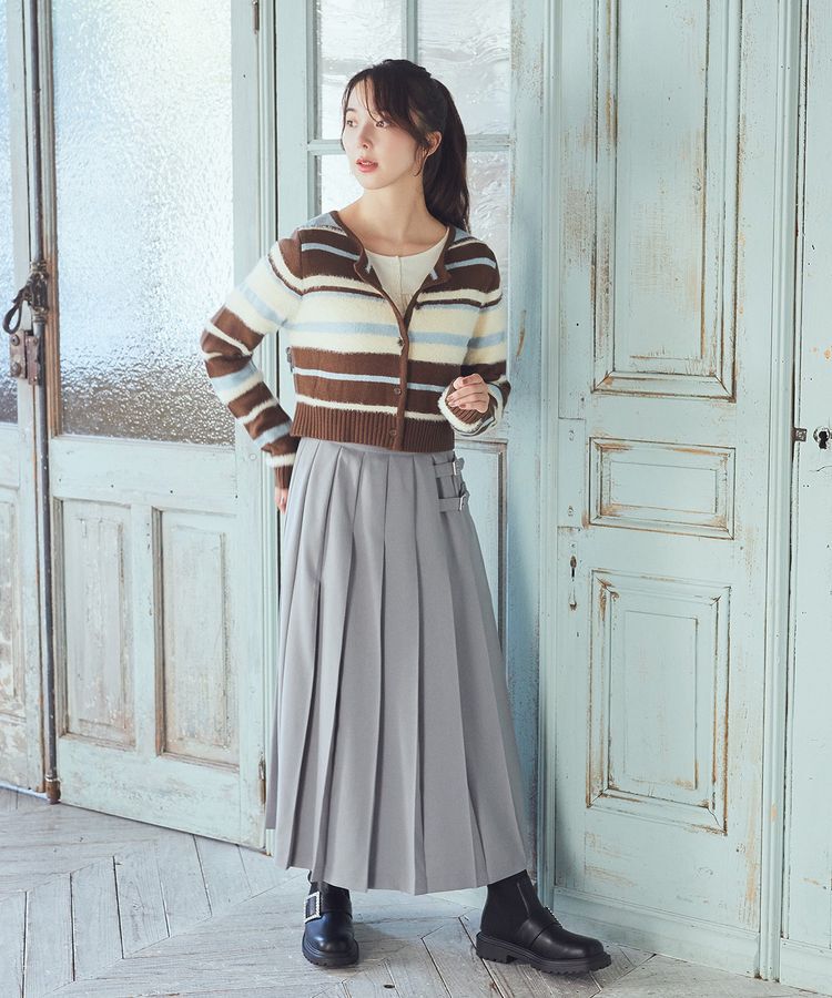 earth music&ecology「サイドバックルプリーツスカート」|スカート|